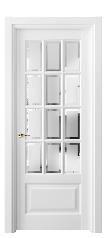 Межкомнатная дверь Lignum 0728 Бук белоснежный Сатинированное стекло с фацетом, 6 мм Цена 115799 ₽ | Volhovec