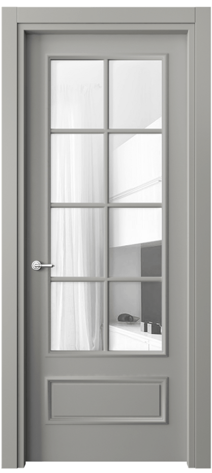 Межкомнатная дверь Paris 8112 Матовый нейтральный серый Прозрачное стекло, 4 мм Цена 76020 ₽| Volhovec