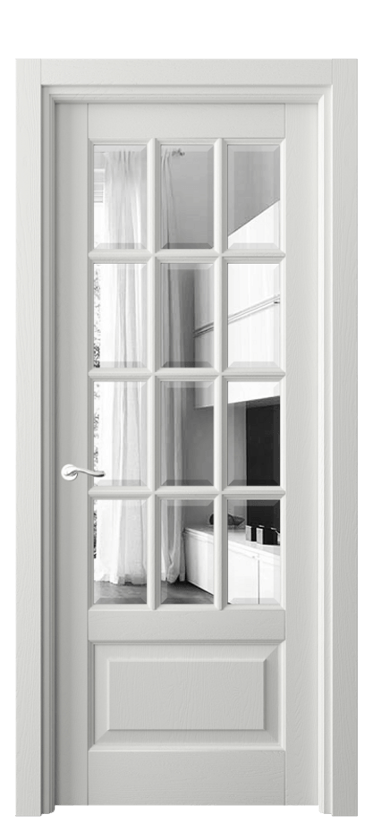 Межкомнатная дверь Лигнум 0728 Дуб светло-серый Двустороннее зеркало с фацетом, триплекс Цена 163199 ₽ | Volhovec