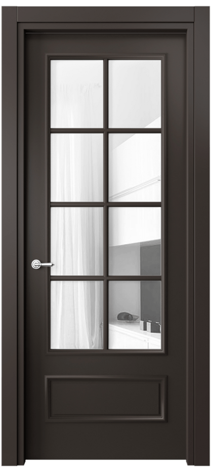 Межкомнатная дверь Paris 8112 Матовый антрацит Прозрачное стекло, 4 мм Цена 72399 ₽| Volhovec