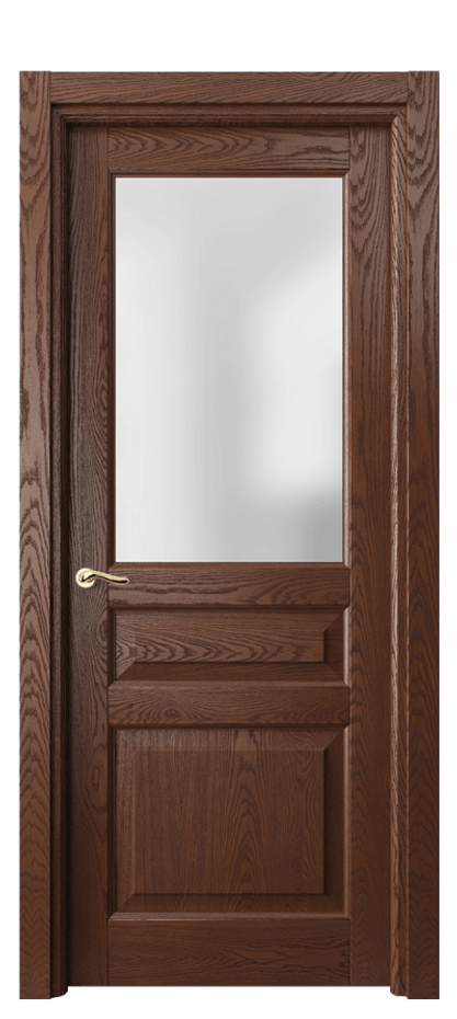 Межкомнатная дверь Lignum 0710 Дуб коньячный брашированный Сатинированное стекло Цена 140999 ₽ | Volhovec