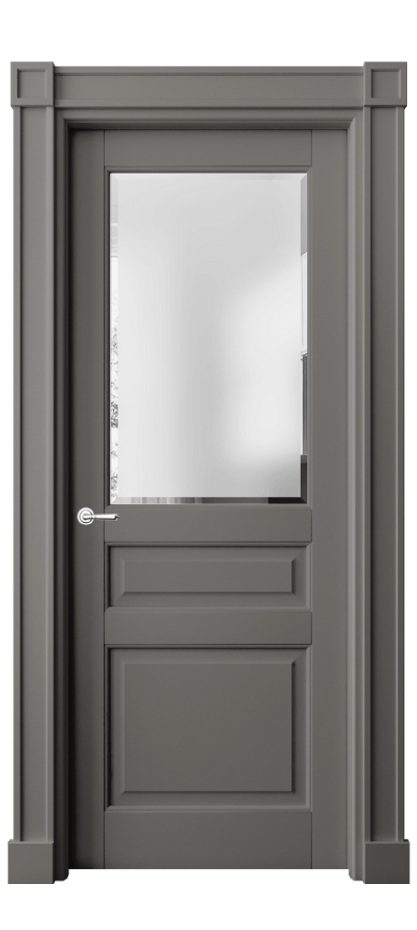 Межкомнатная дверь Toscana Plano 6304 Бук классический серый Сатинированное стекло с фацетом, 6 мм Цена 128479 ₽ | Volhovec