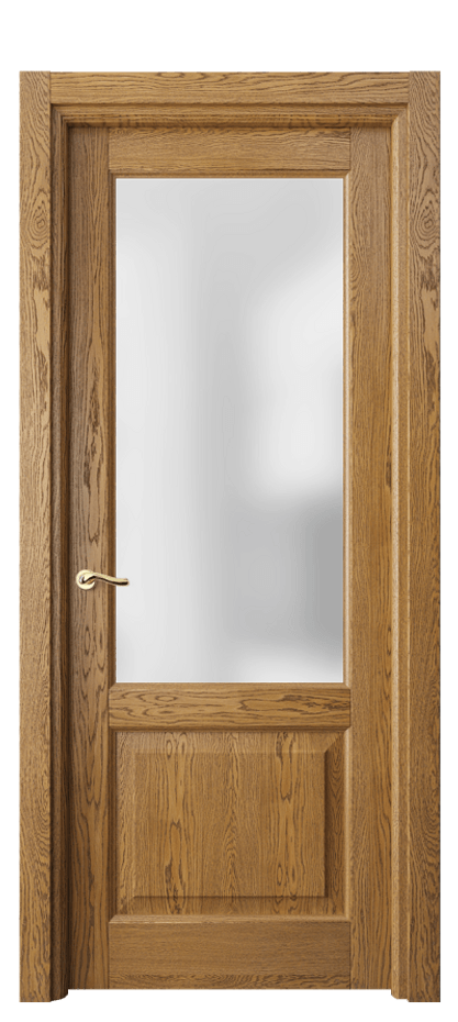 Межкомнатная дверь Lignum 0740 Дуб медовый брашированный Сатинированное стекло Цена 135599 ₽ | Volhovec