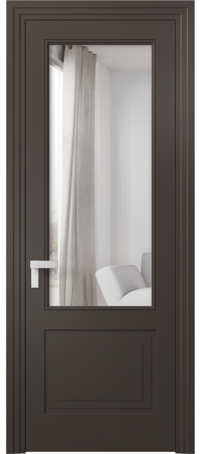 Межкомнатная дверь Rocca 8352 Матовый антрацит Двустороннее зеркало, триплекс 8 мм Цена 79899 ₽ | Volhovec