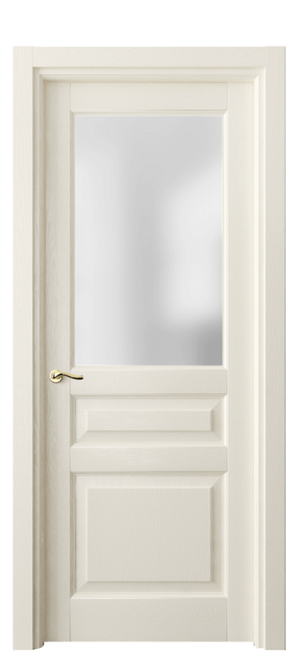 Межкомнатная дверь Lignum 0710 Дуб молочно-белый Сатинированное стекло Цена 128099 ₽ | Volhovec