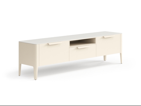 Мебель ТВ тумба Piega. Цвет Матовый светло-бежевый. Материал Гладкая эмаль. Коллекция ТВ тумба Piega. Картинка.