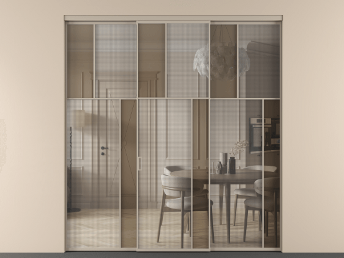 Перегородка Mosaic внутри проема трёхстворчатая #VENDORCODE# #FURNISH# #GLASS# Цена #PRICE# #CURRENCY# | Volhovec