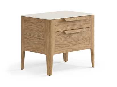 Мебель Тумба прикроватная Piega 2 ящика. Цвет Дуб мускатный матовый. Материал Массив дуба матовый. Коллекция Тумба прикроватная Piega 2 ящика. Картинка.