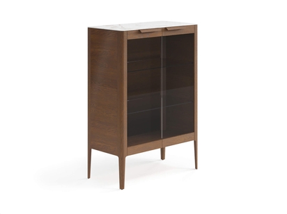 Мебель Витрина Piega. Цвет Дуб каштановый матовый. Материал Массив дуба матовый. Коллекция Витрина Piega. Картинка.