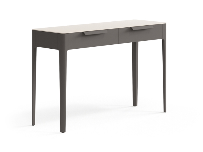 Мебель Консоль Piega 2 ящика. Цвет Матовый антрацит. Материал Гладкая эмаль. Коллекция Консоль Piega 2 ящика. Картинка.