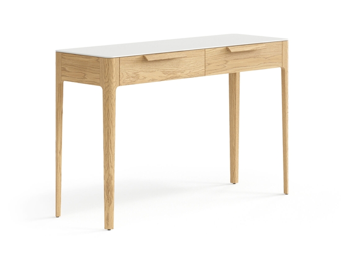 Мебель Консоль Piega 2 ящика. Цвет Дуб соломенный матовый. Материал Массив дуба матовый. Коллекция Консоль Piega 2 ящика. Картинка.