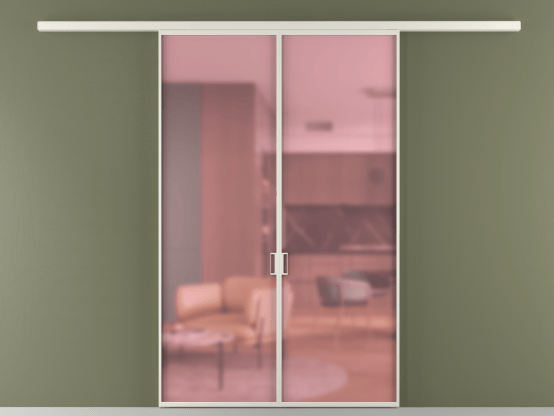 Алюминевая перегородка АЛПР 040.01_БЕЛ_САТ РОЗ_new. Цвет Алюминий Белый. Материал Алюминий. Коллекция Перегородка Formato вдоль стены 2 створки. Картинка.