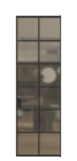 Дверь межкомнатная АЛПЛ040.05 Бронза сатин триплекс ЧЕР. Цвет Алюминий Черный. Материал Алюминий. Коллекция Formato. Картинка.