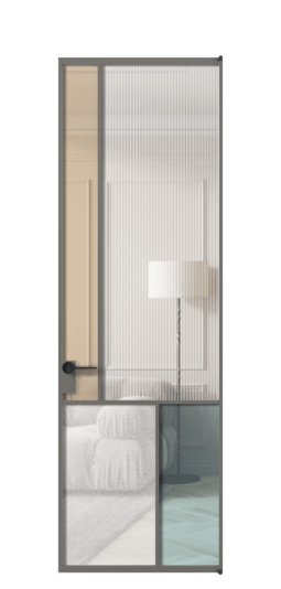 Межкомнатная дверь АЛПЛ041.20 АКЛС 4 стекла. Цвет Алюминий классический серый. Материал Алюминий в эмали. Коллекция Mosaic. Фото. Дверь межкомнатная АЛПЛ041.20 АКЛС 4 стекла. Цвет Алюминий классический серый. Материал Алюминий в эмали. Коллекция Mosaic. Картинка.