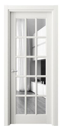 Дверь межкомнатная 6311 БС Зеркало. Цвет Бук серый. Материал Массив бука эмаль. Коллекция Toscana Grigliato. Картинка.