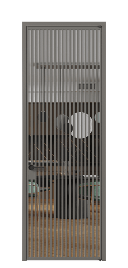 Дверь межкомнатная АЛПЛ040.07 Crystalvision АКЛС. Цвет Алюминий классический серый. Материал Алюминий в эмали. Коллекция Формато. Картинка.