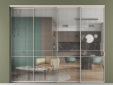 Перегородка Formato внутри проёма 4 створки с синхронным механизмом