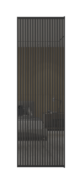 Дверь межкомнатная АЛПЛ040.07 Stopsol Grey ЧЕР. Цвет Алюминий Черный. Материал Алюминий. Коллекция Formato. Картинка.